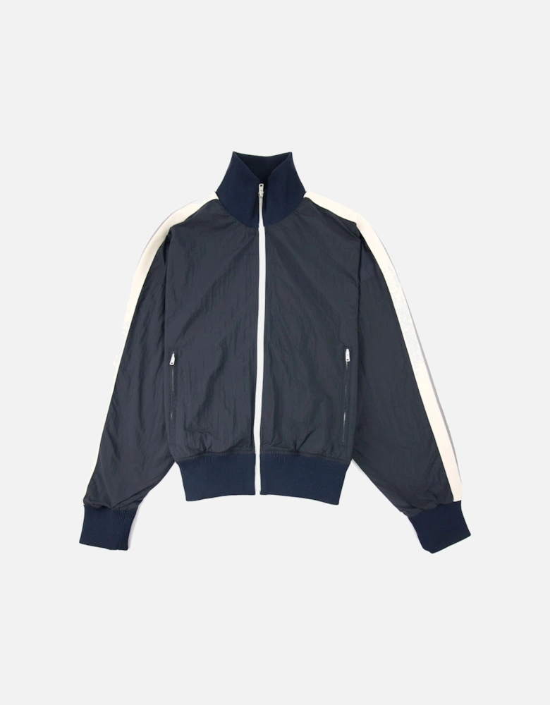 Curved Logo Wr Nylon Track Jacket Navy Blue