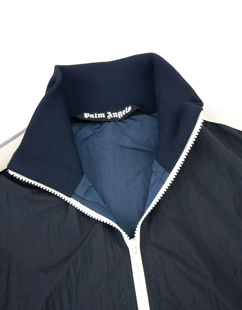 Curved Logo Wr Nylon Track Jacket Navy Blue