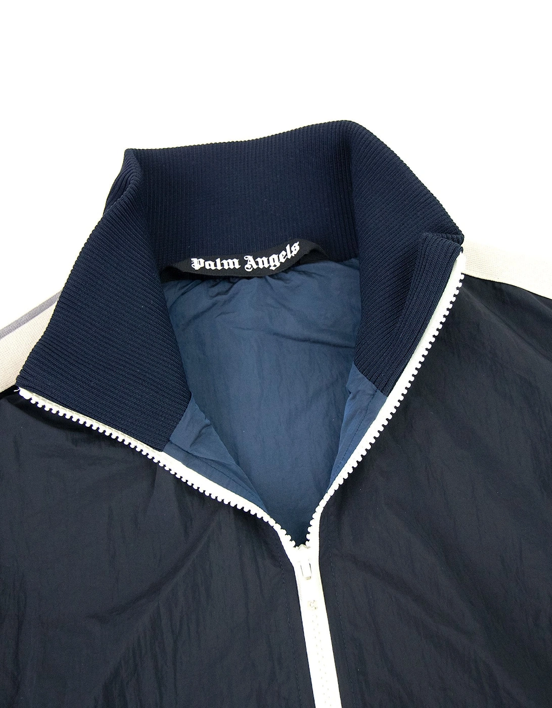 Curved Logo Wr Nylon Track Jacket Navy Blue