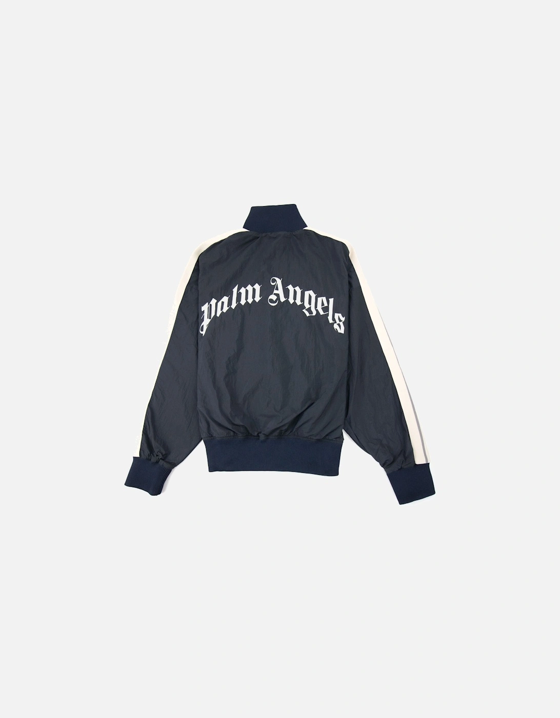Curved Logo Wr Nylon Track Jacket Navy Blue