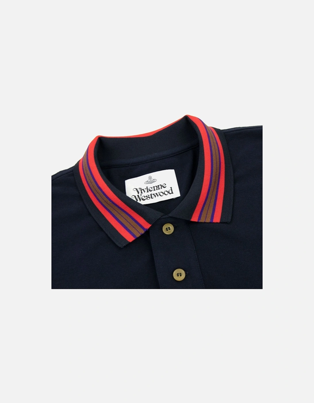 Classic Polo Stripe Collar Navy