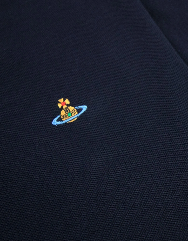 Classic Polo Stripe Collar Navy