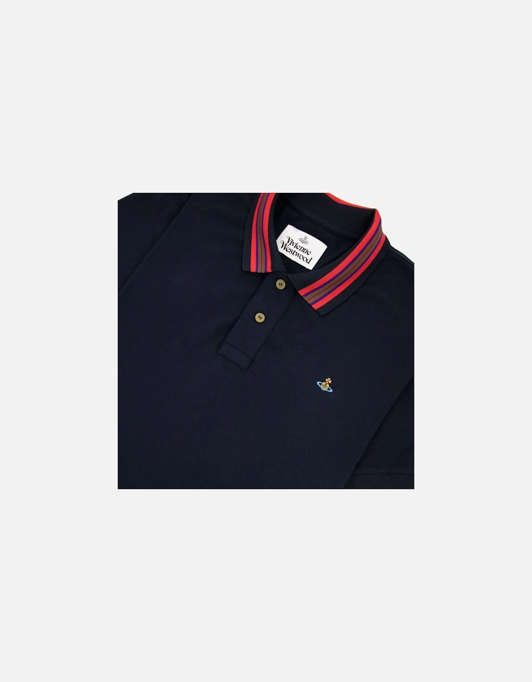 Classic Polo Stripe Collar Navy