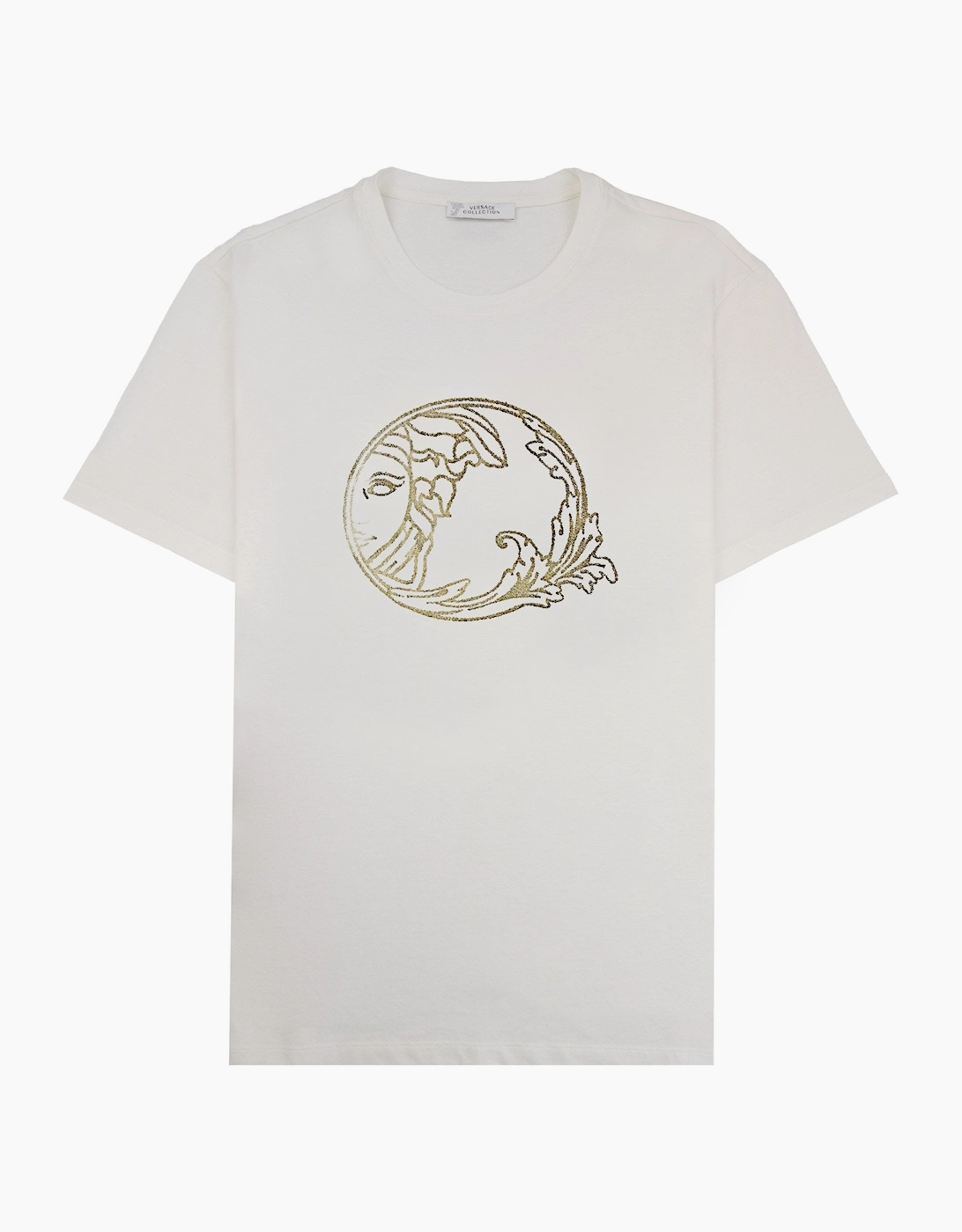 Men's Versace Collection Medusa T Shirt Off White - Cream - Size: 40