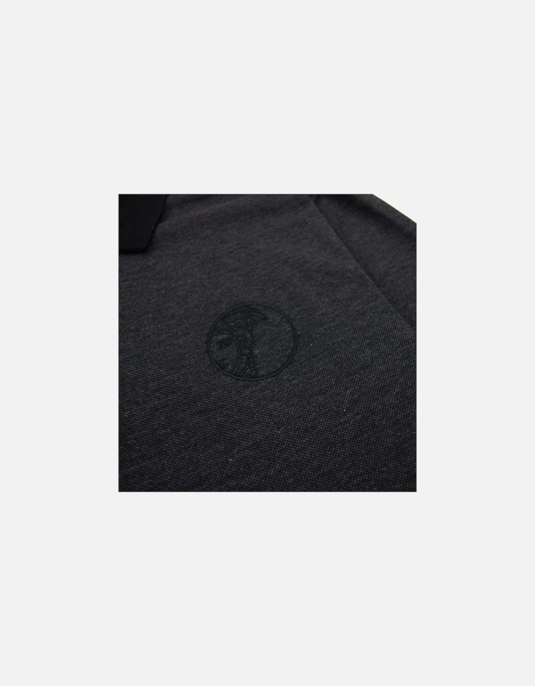 Embroidered Medusa Logo L/s Polo Black