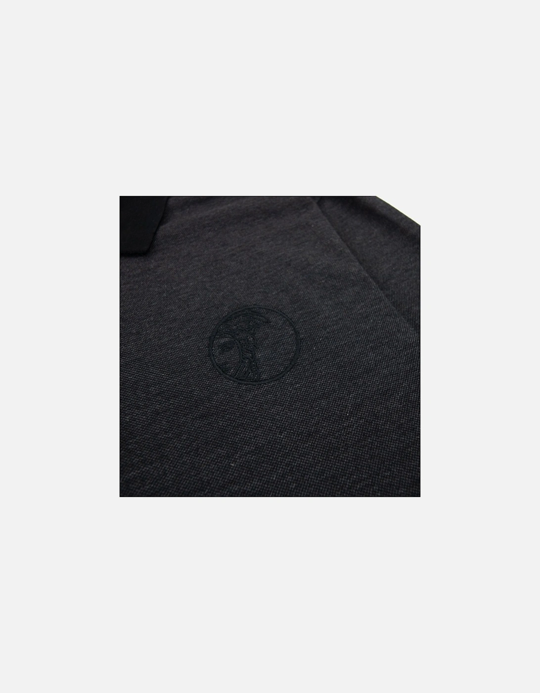 Embroidered Medusa Logo L/s Polo Black