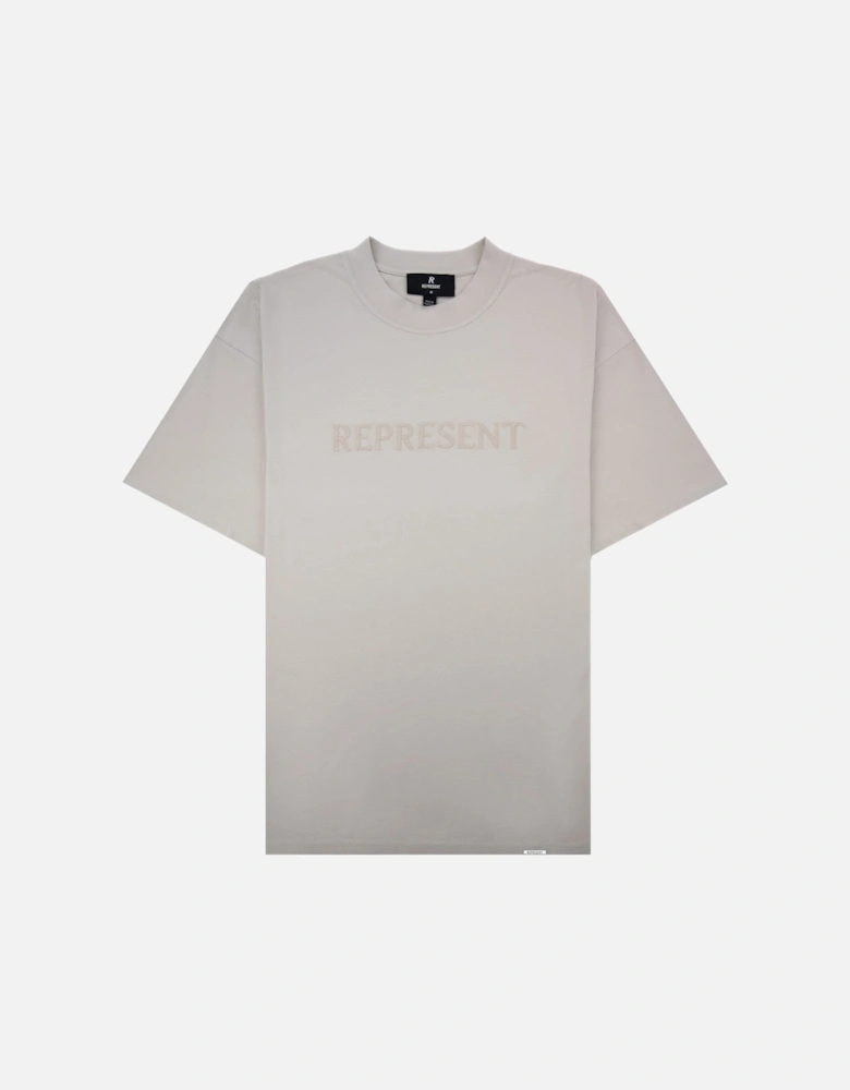 Embroidered Serif Logo T Shirt Concrete 25
