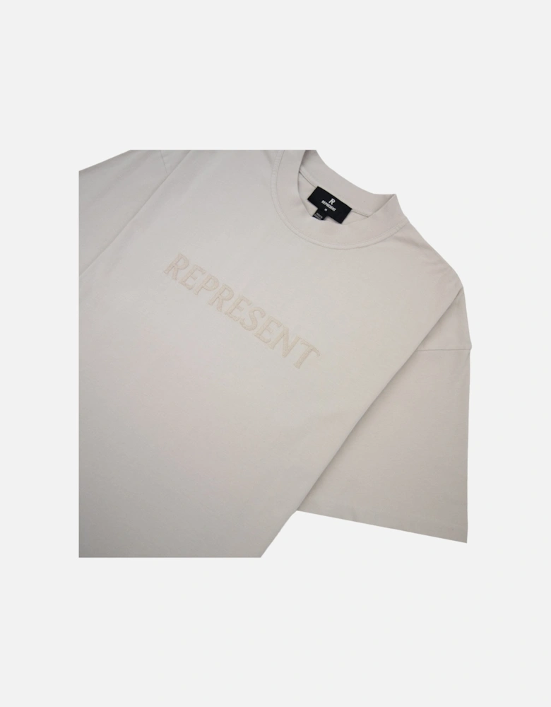Embroidered Serif Logo T Shirt Concrete 25