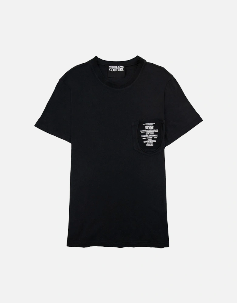 Jeans Couture Pocket Details Logo T Shirt Black