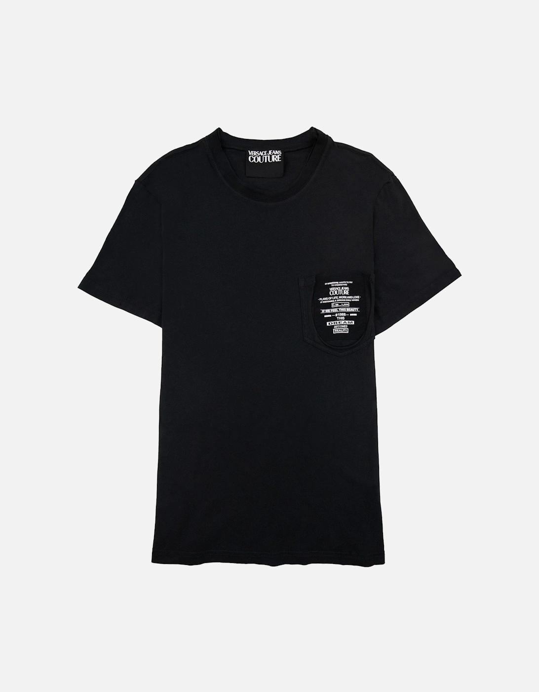 Jeans Couture Pocket Details Logo T Shirt Black, 5 of 4