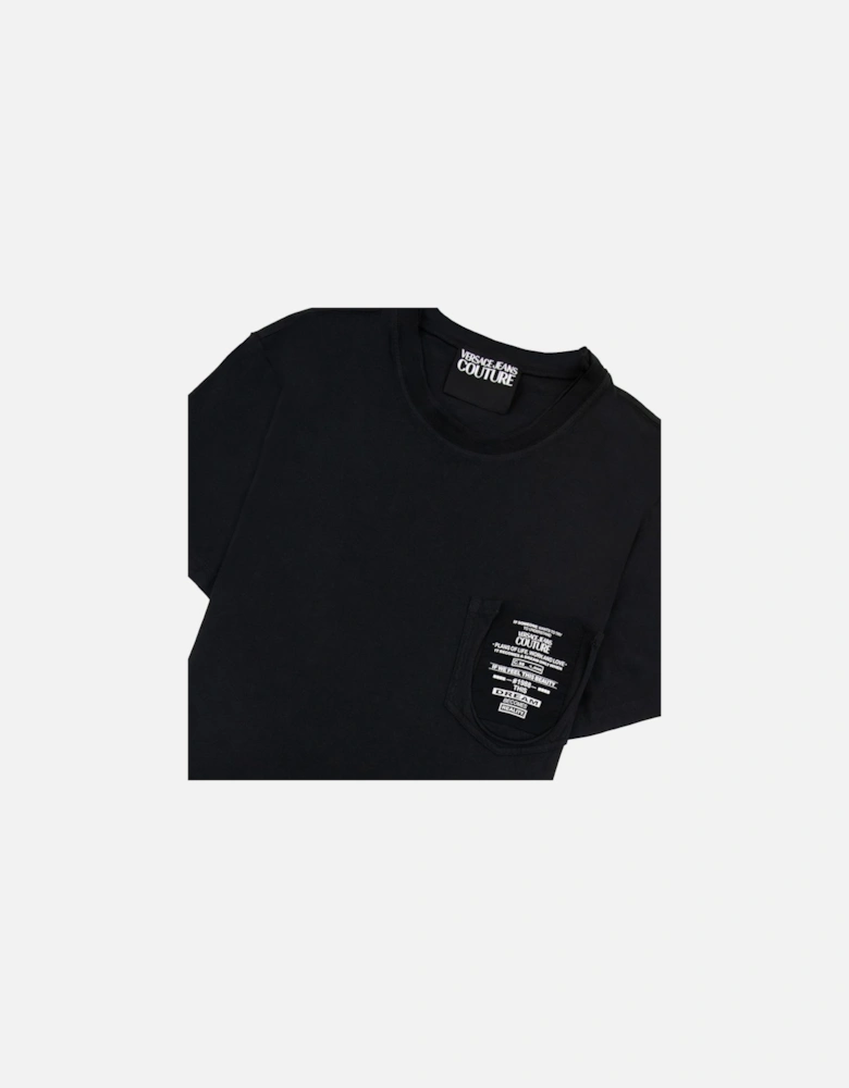 Jeans Couture Pocket Details Logo T Shirt Black