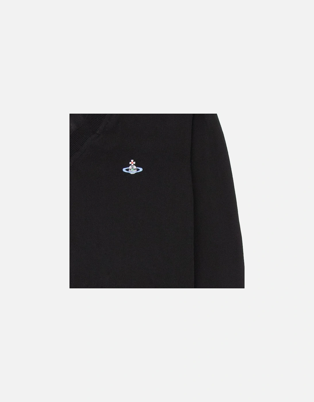 V Neck Knitted Jumper Black