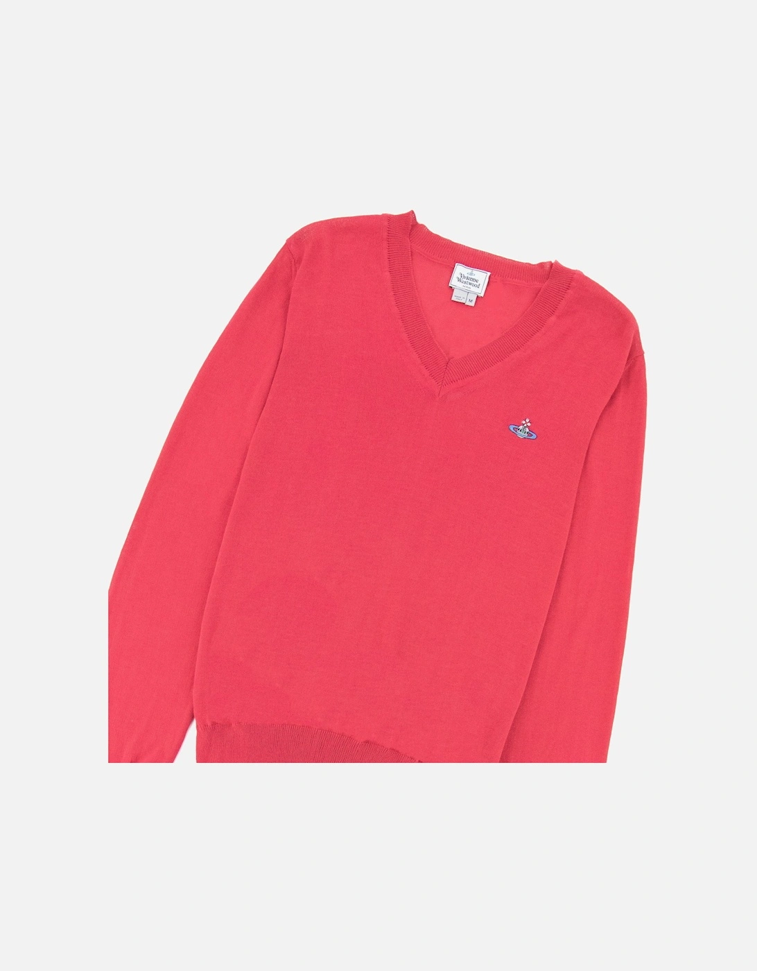 V Neck Knitted Jumper Pink