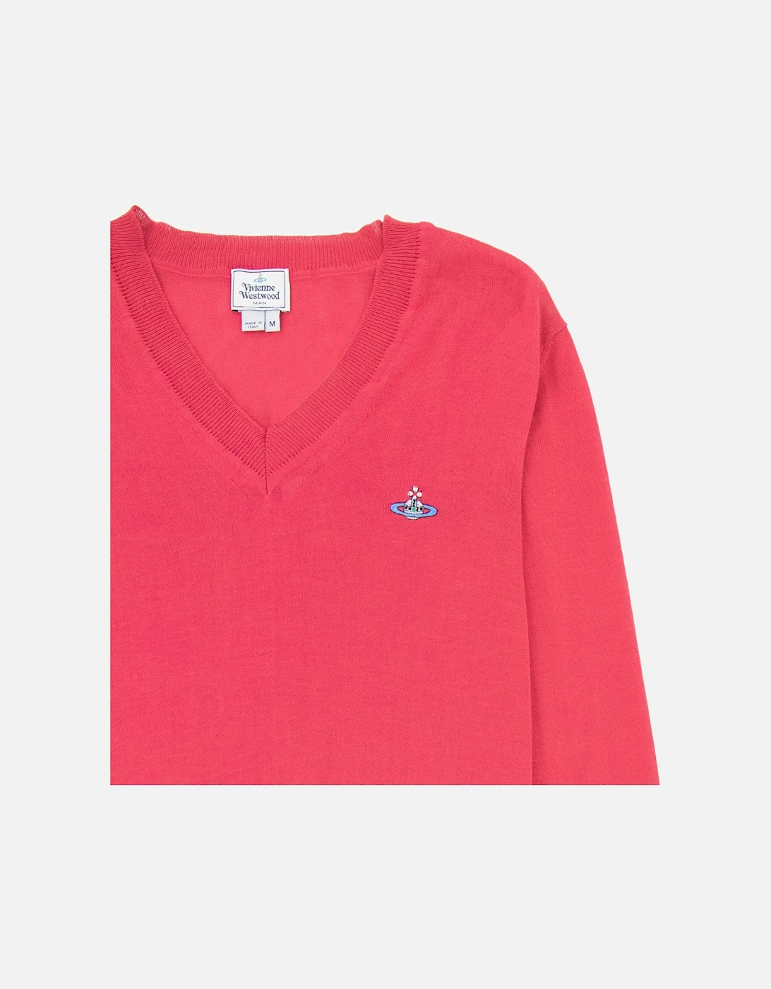 V Neck Knitted Jumper Pink