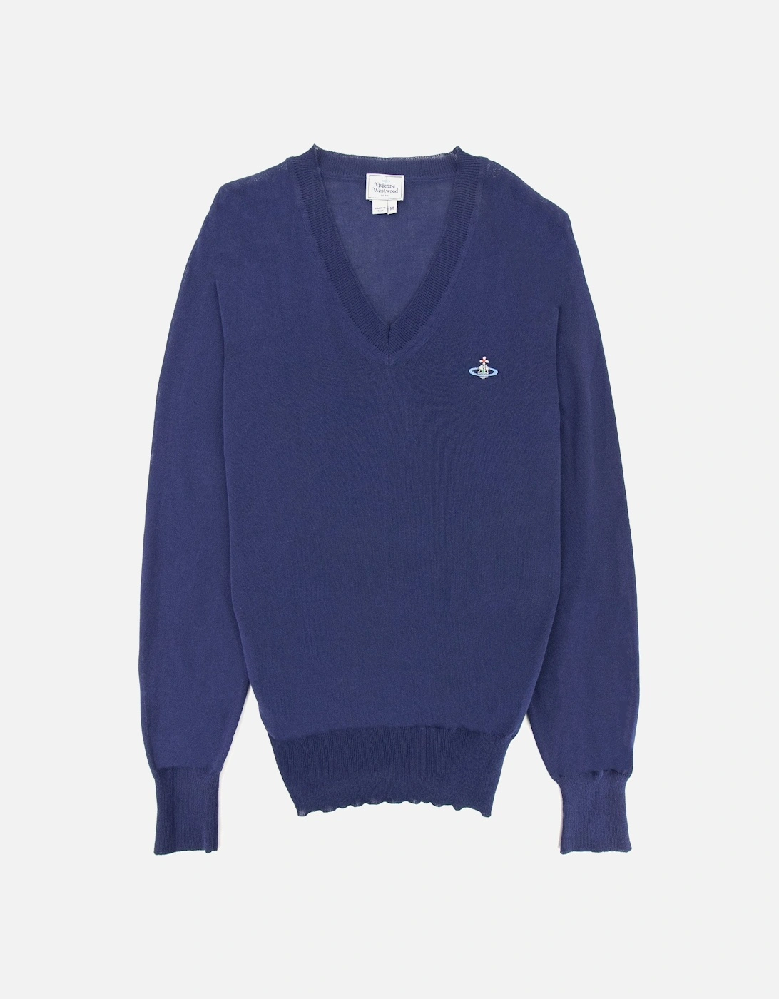 V Neck Knitted Jumper Royal Blue, 4 of 3