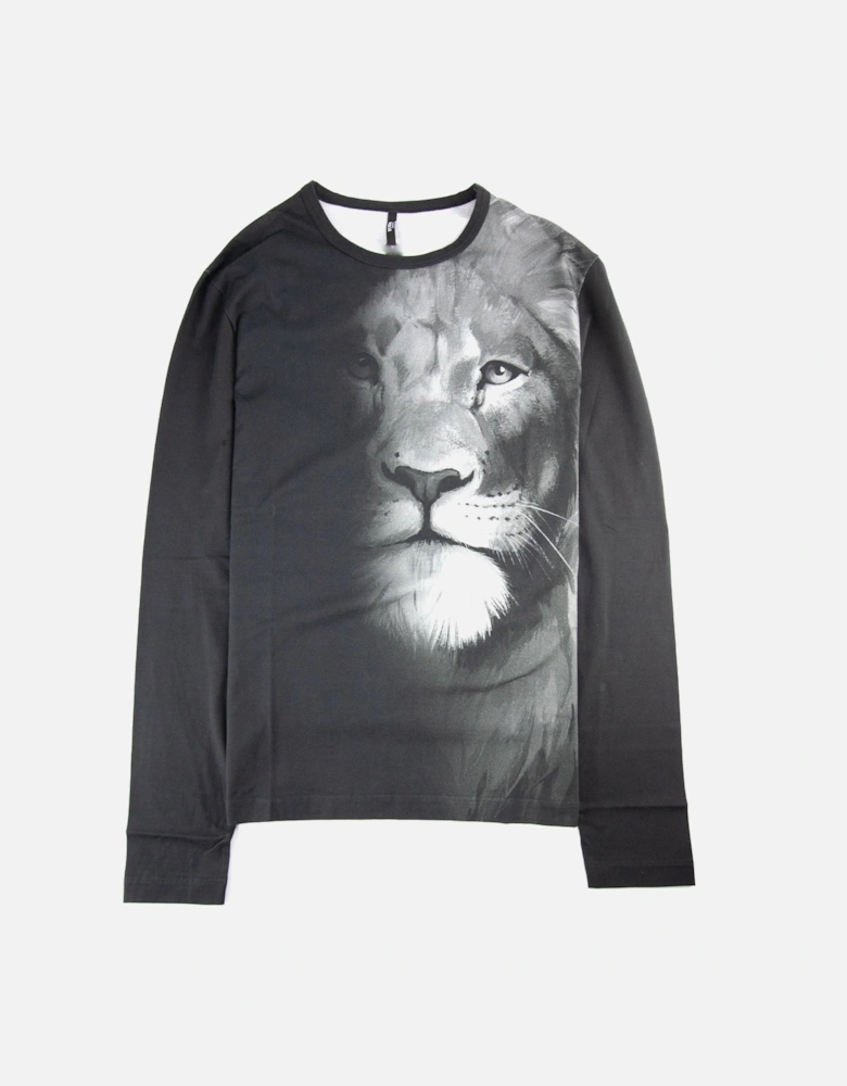 Versace Versus Lion Fade L/s Crewneck T Shirt Black