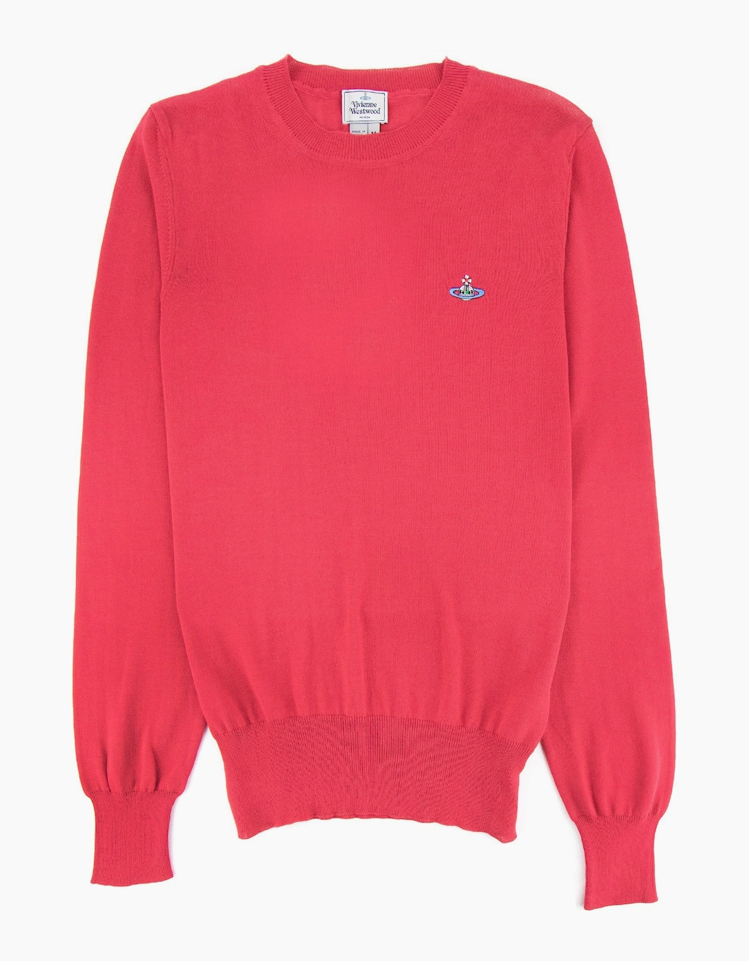 Vivienne Westwood Men's Pink Orb Logo Crewneck Knitted Sweatshirt  36 S