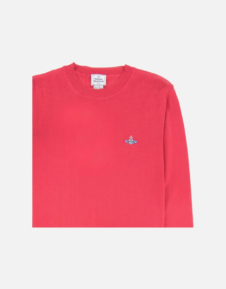 Orb Logo Crewneck Knitted Sweatshirt Pink