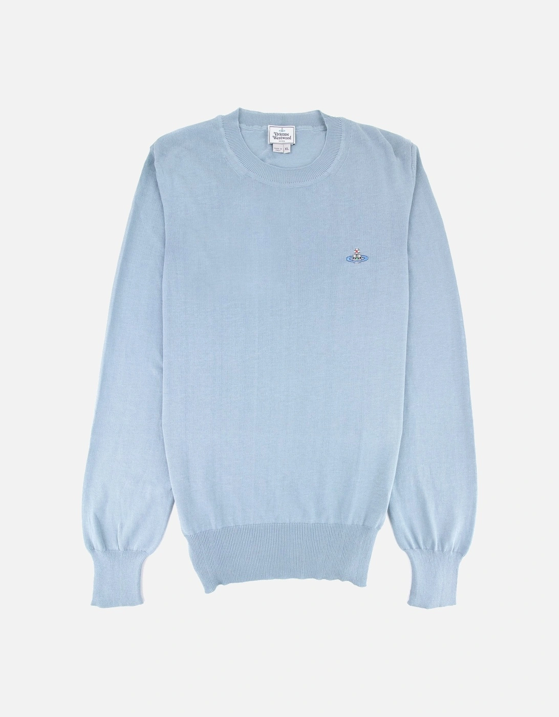 Orb Logo Crewneck Knitted Sweatshirt Ice Blue, 4 of 3