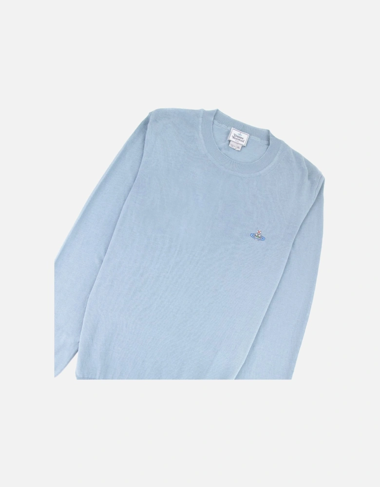 Orb Logo Crewneck Knitted Sweatshirt Ice Blue
