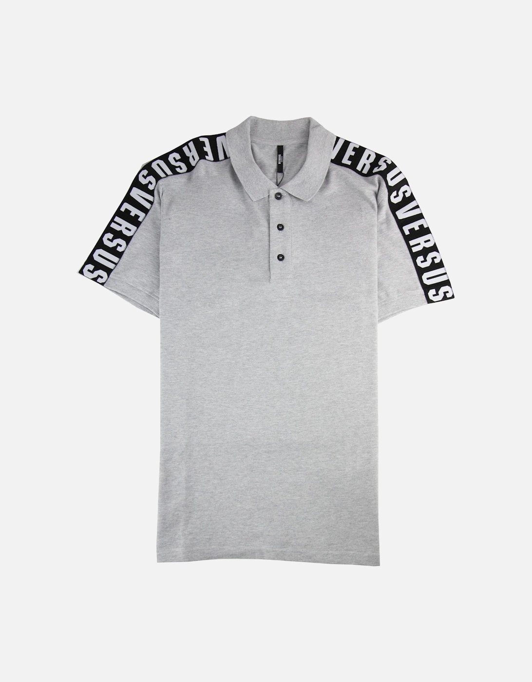 Versace Versus Shoulder Tape Logo Polo Shirt Light Grey, 3 of 2