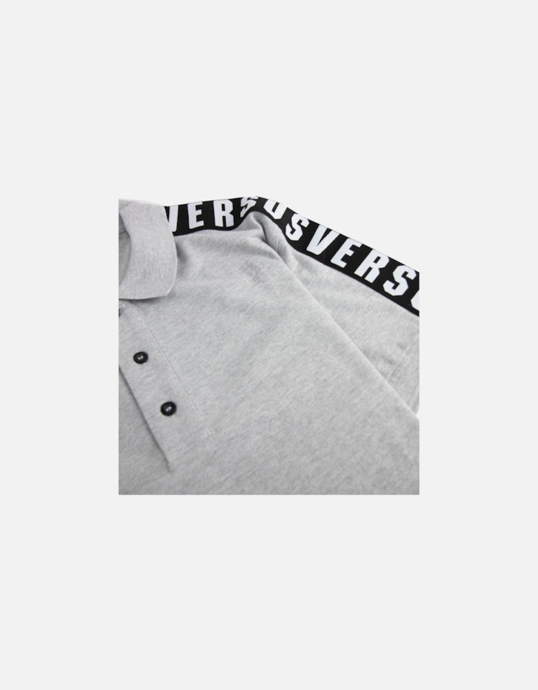 Versace Versus Shoulder Tape Logo Polo Shirt Light Grey