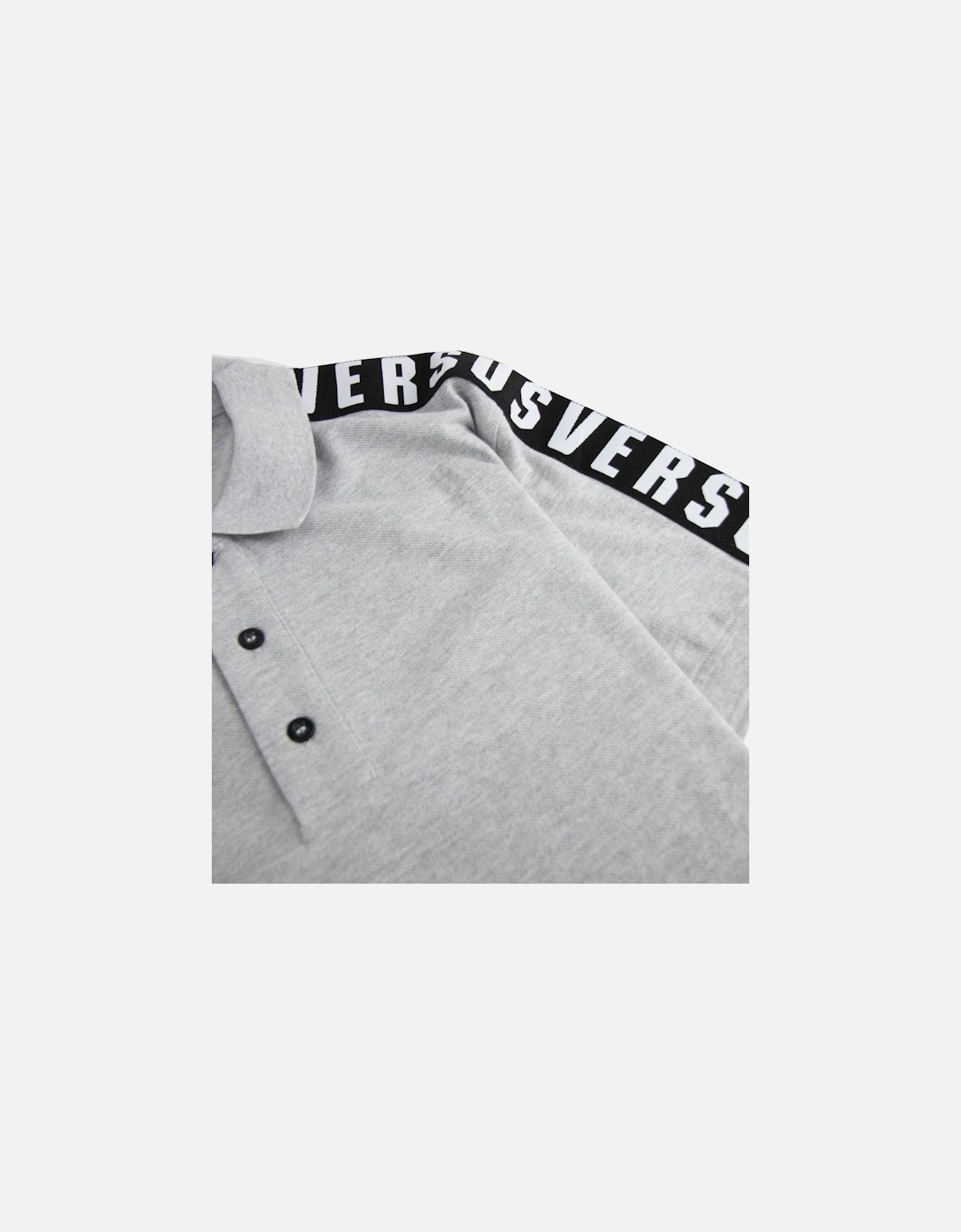 Versace Versus Shoulder Tape Logo Polo Shirt Light Grey