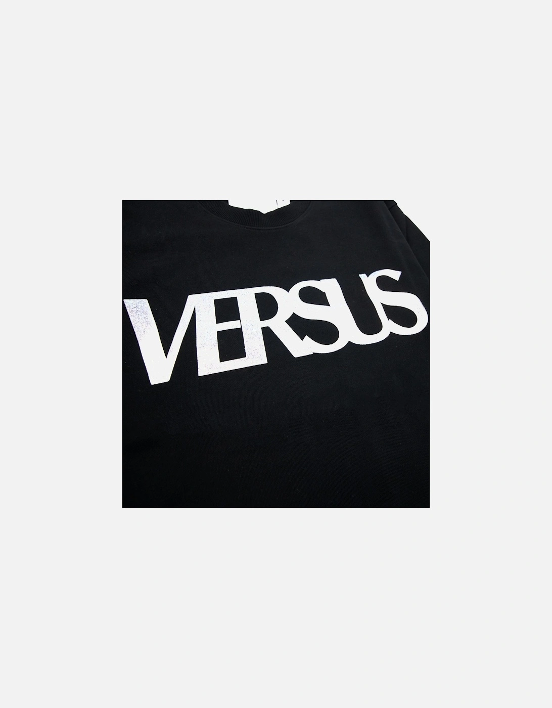 Versace Versus Logo Printed Crew Neck Sweatshirt Black