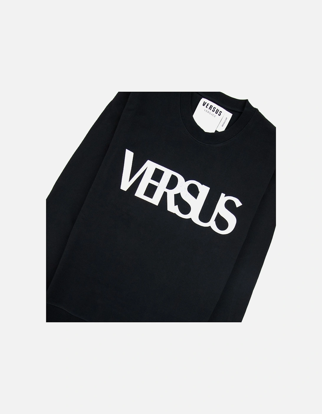 Versace Versus Logo Printed Crew Neck Sweatshirt Black