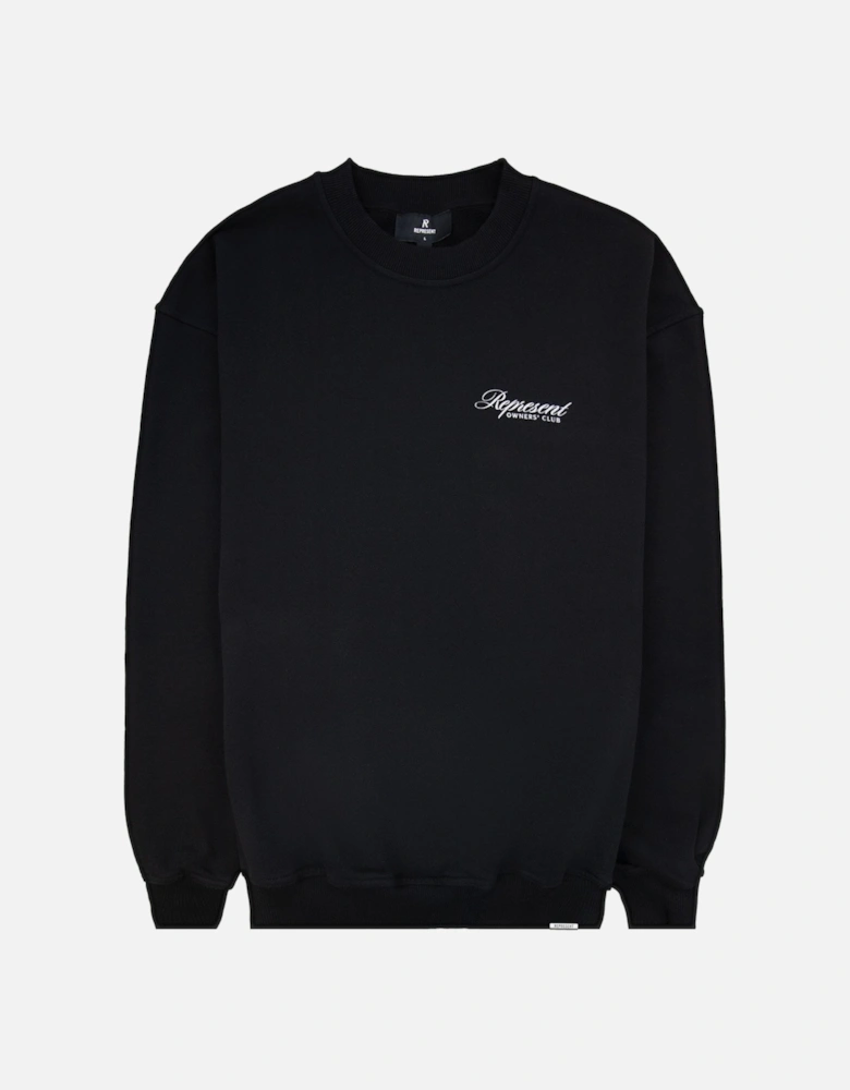 Owners Club Script Sweater Black