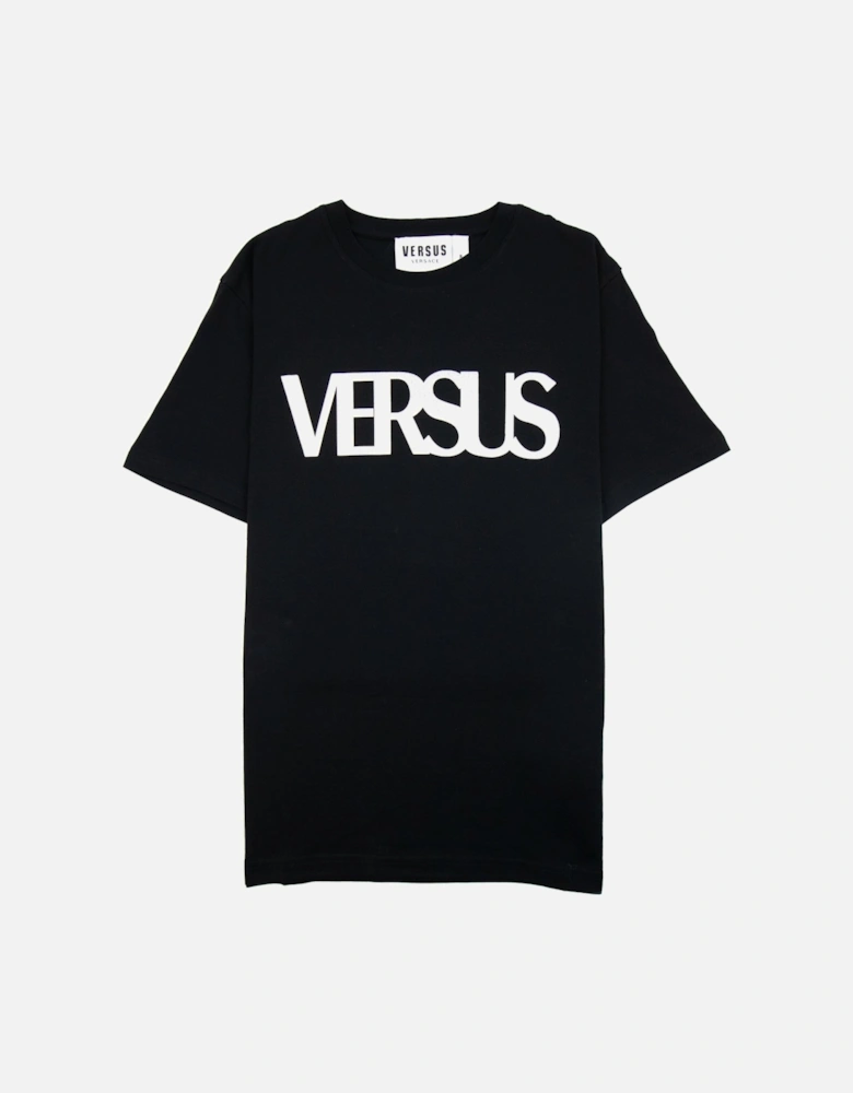 Versace Versus Logo Printed T Shirt Black