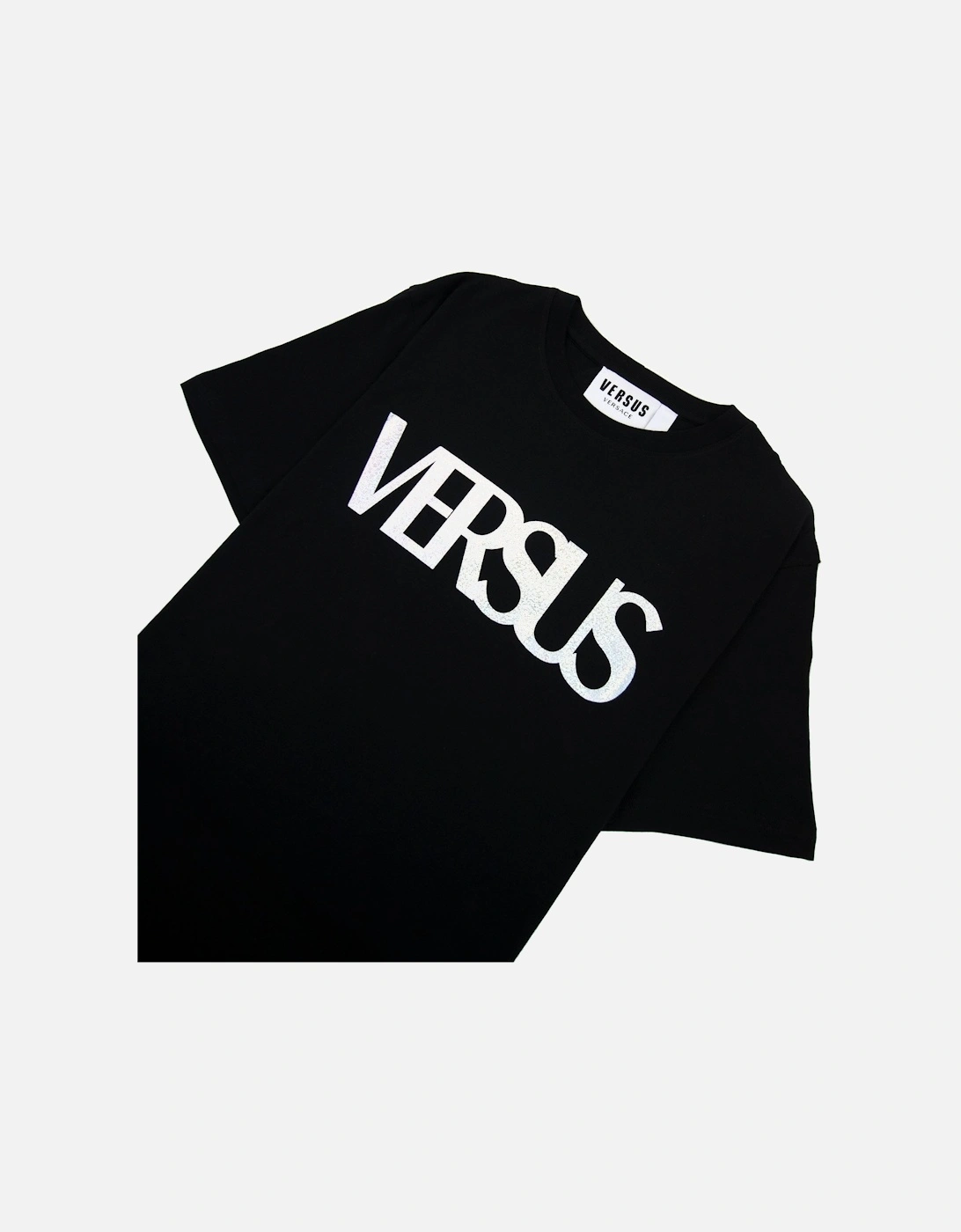 Versace Versus Logo Printed T Shirt Black