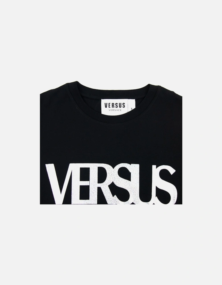 Versace Versus Logo Printed T Shirt Black