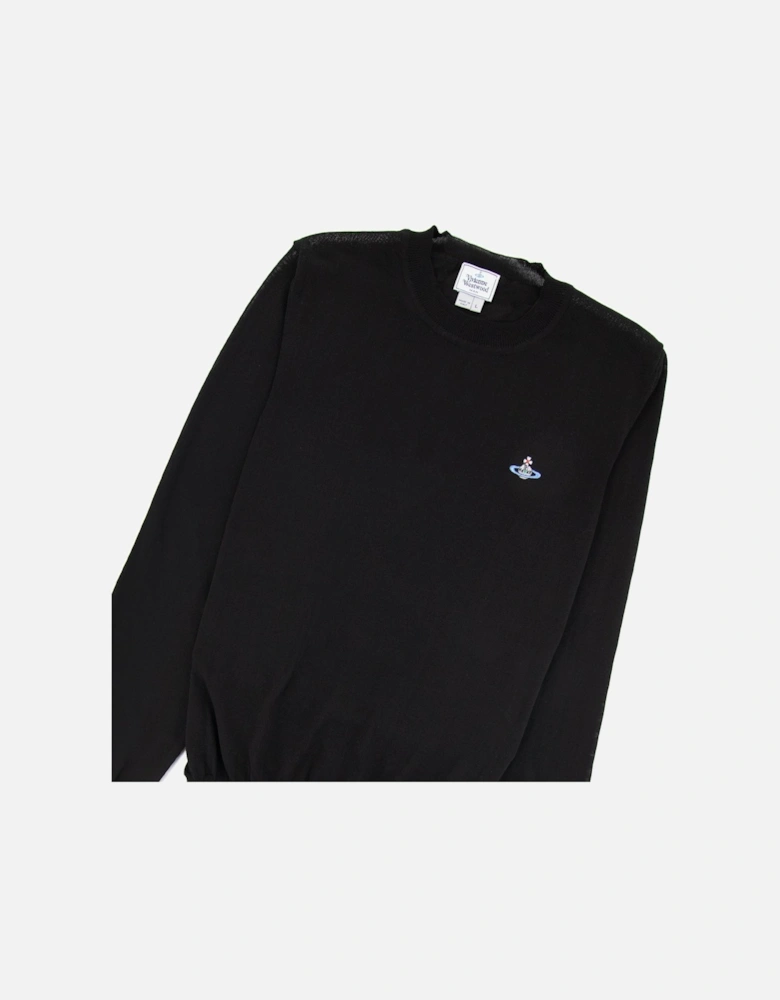 Orb Logo Crewneck Knitted Sweatshirt Black