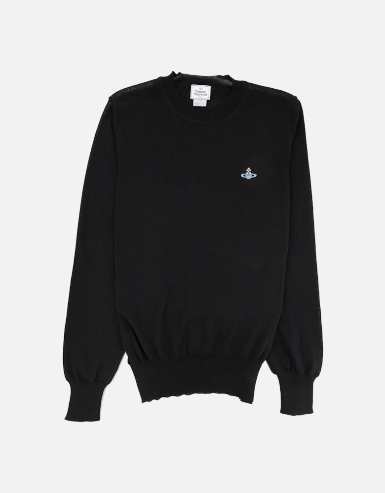 Orb Logo Crewneck Knitted Sweatshirt Black