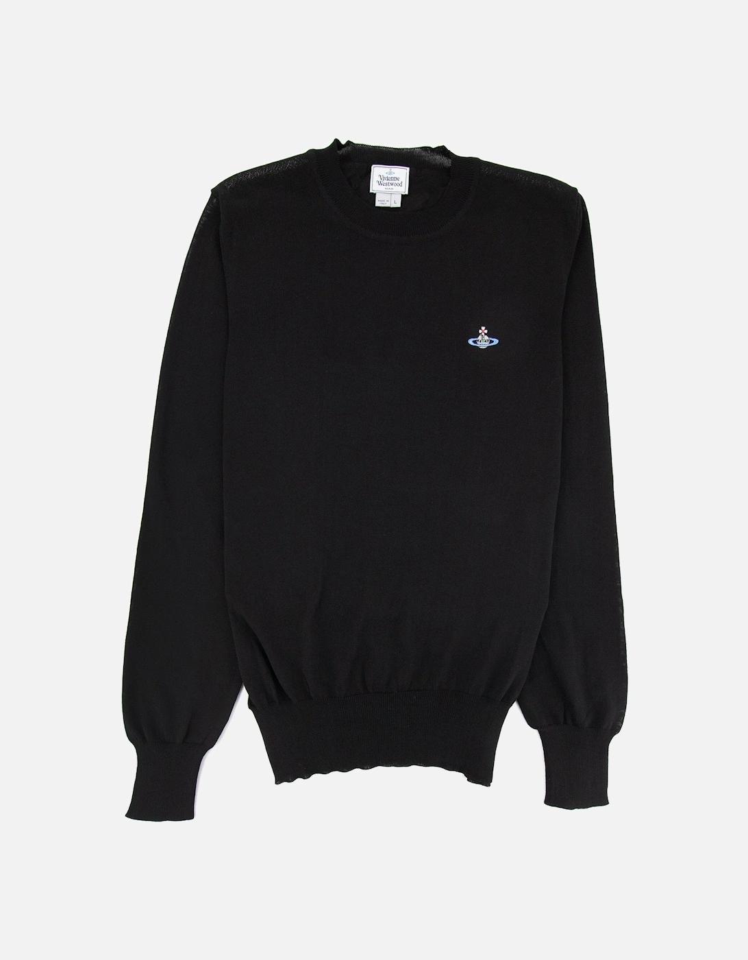 Orb Logo Crewneck Knitted Sweatshirt Black, 4 of 3