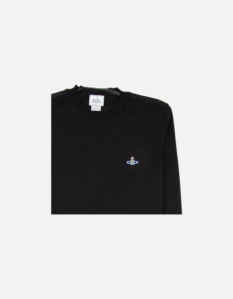 Orb Logo Crewneck Knitted Sweatshirt Black