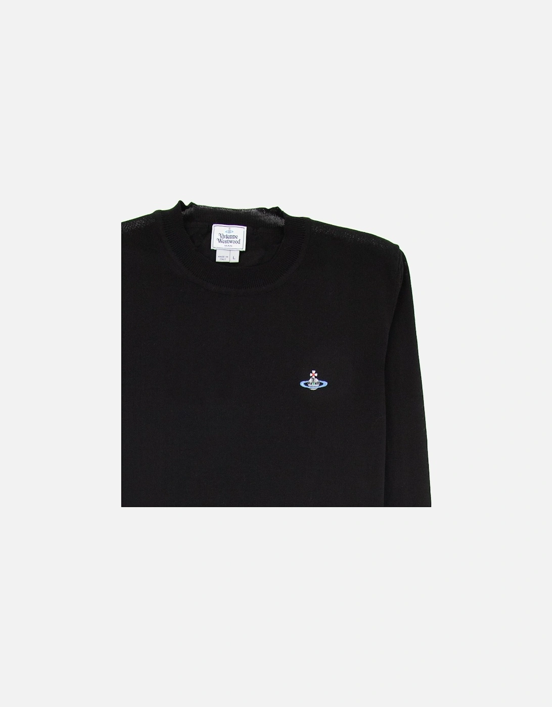 Orb Logo Crewneck Knitted Sweatshirt Black