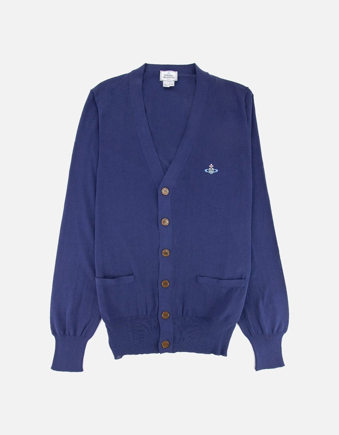 Orb Logo Knitted Cardigan Royal Blue, 4 of 3