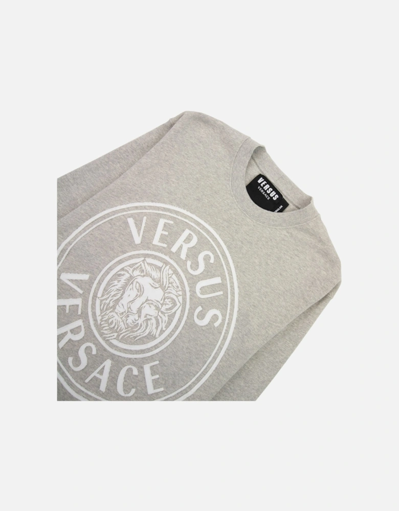 Versace Versus Versus Round Embossed Logo Sweater Light Grey