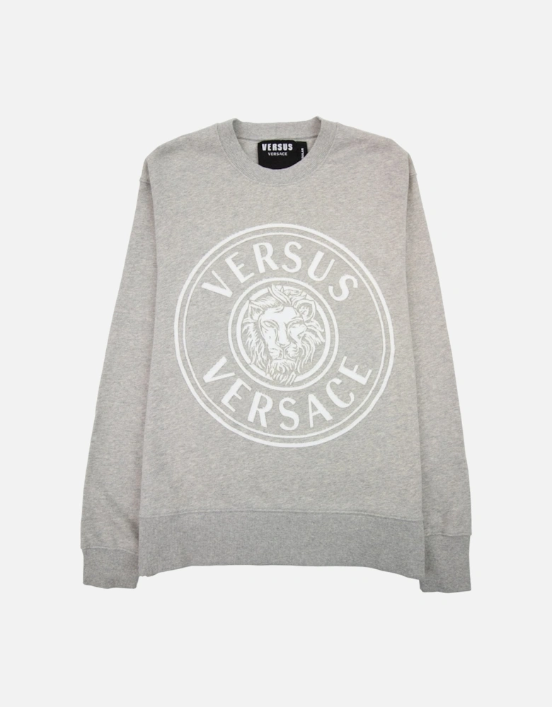 Versace Versus Versus Round Embossed Logo Sweater Light Grey