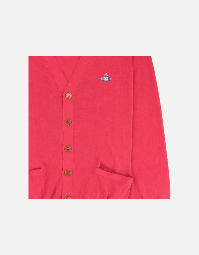 Orb Logo Knitted Cardigan Pink