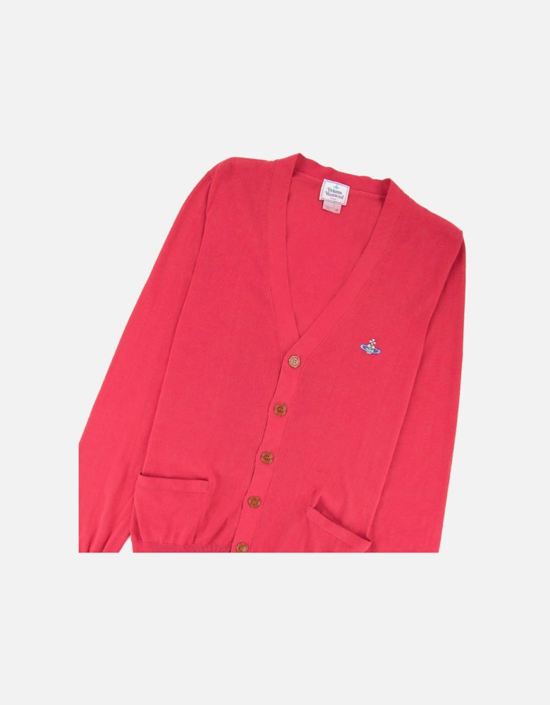 Orb Logo Knitted Cardigan Pink