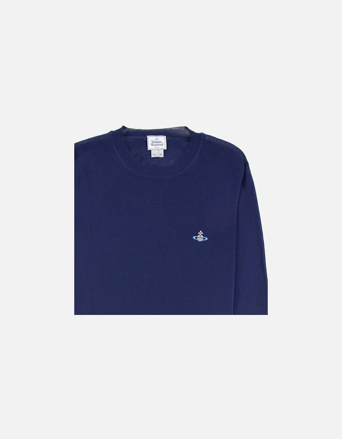 Orb Logo Crewneck Knitted Sweatshirt Royal Blue