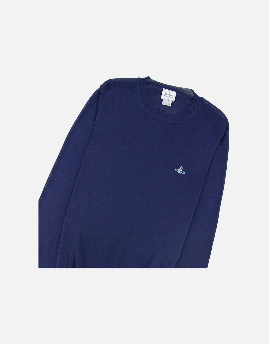 Orb Logo Crewneck Knitted Sweatshirt Royal Blue
