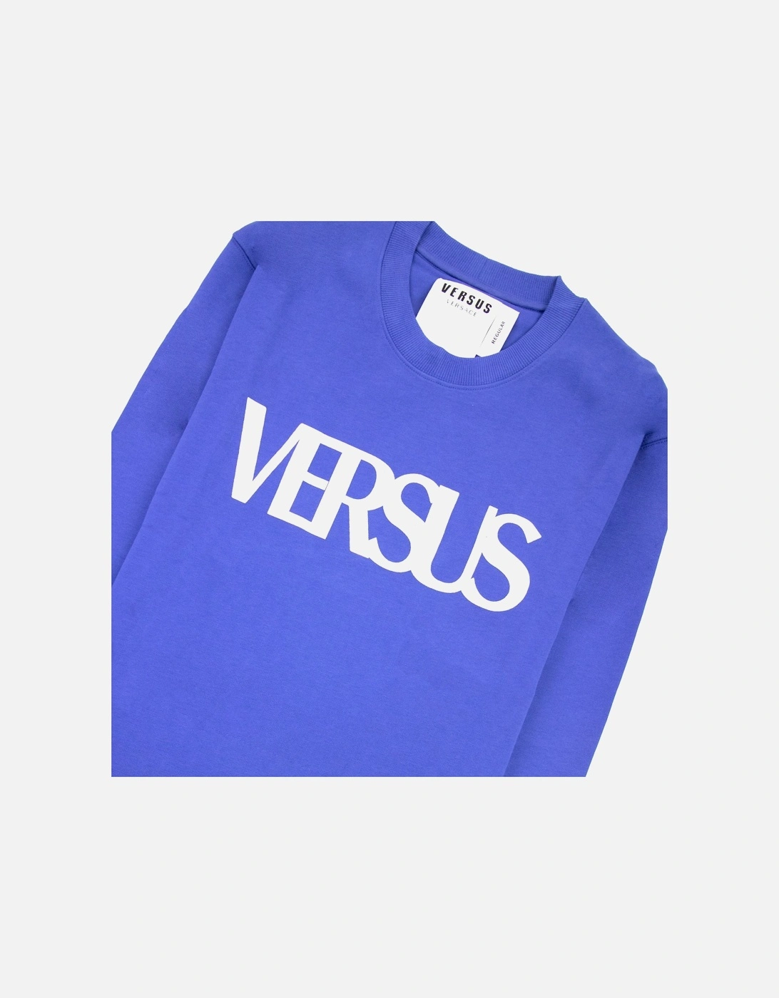 Versace Versus Logo Printed Crew Neck Sweatshirt Royal Blue