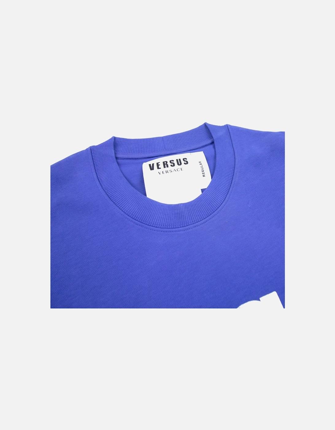 Versace Versus Logo Printed Crew Neck Sweatshirt Royal Blue