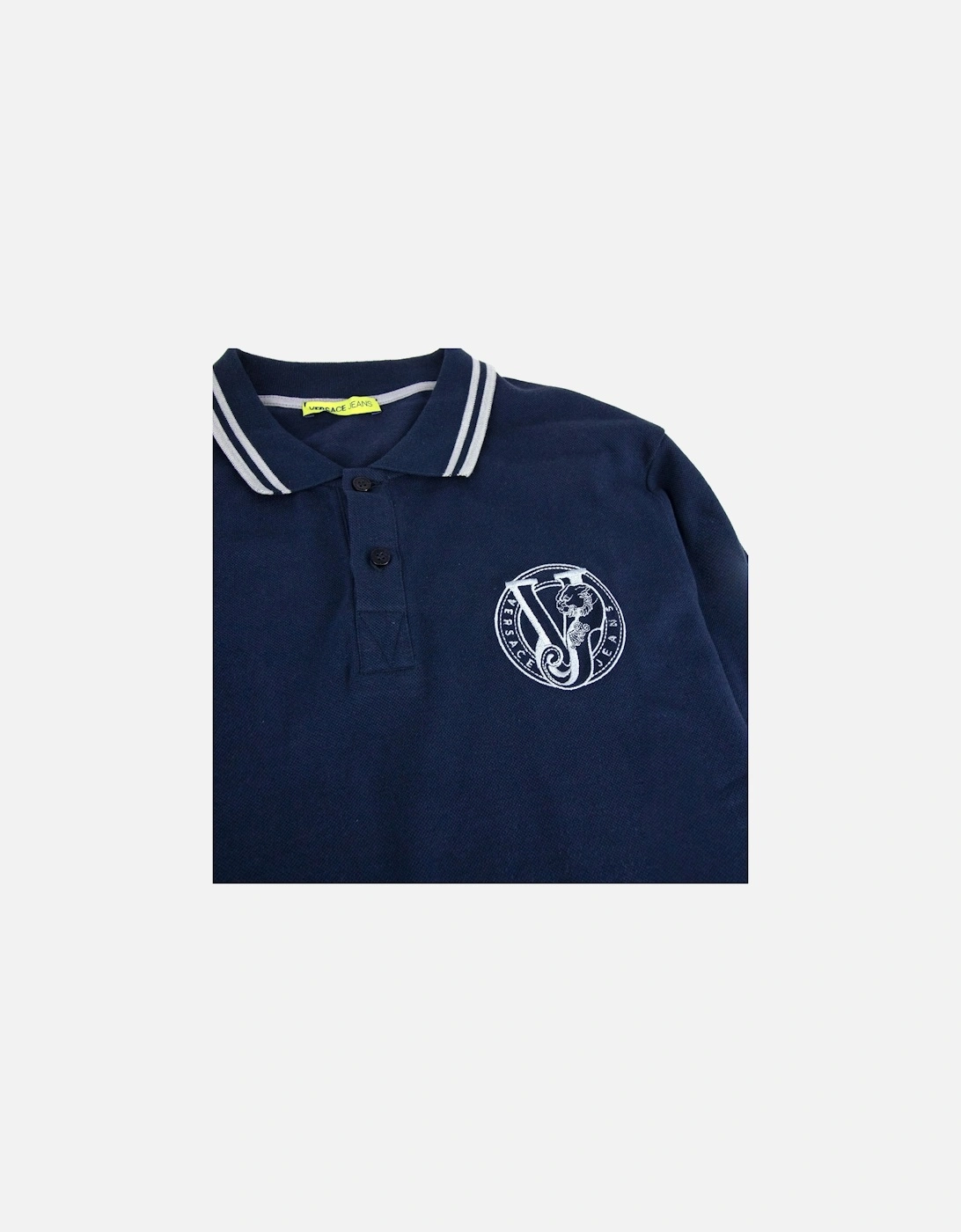 Jeans Embroidered Logo L/s Polo Navy
