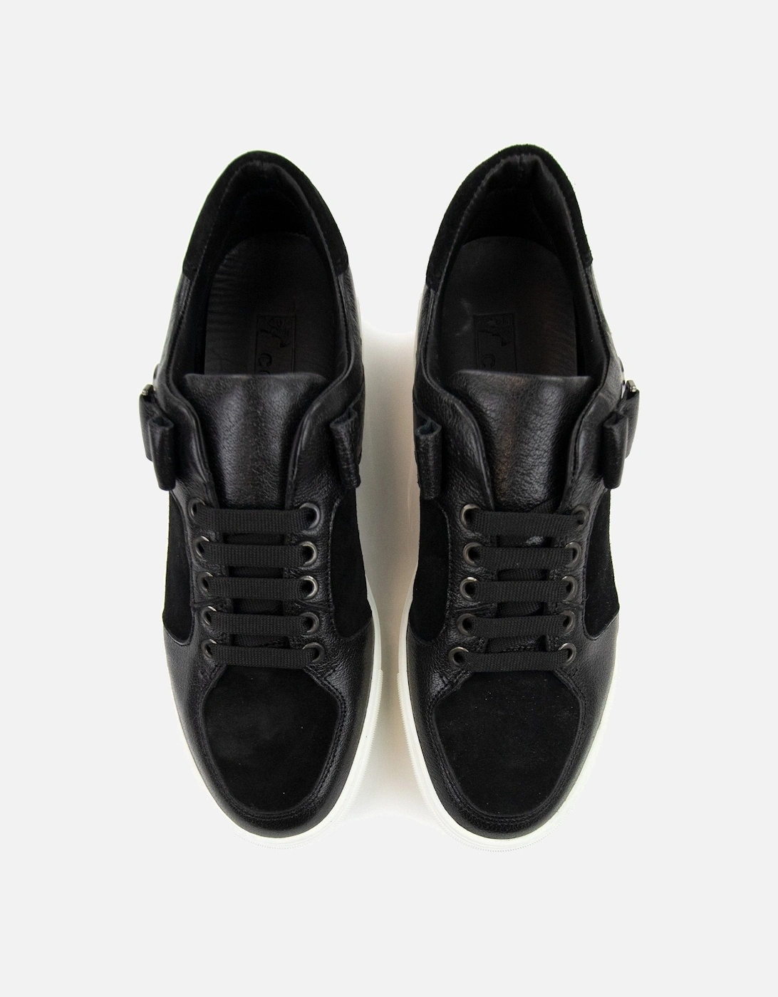 Leather & Suede Sneakers Black/white