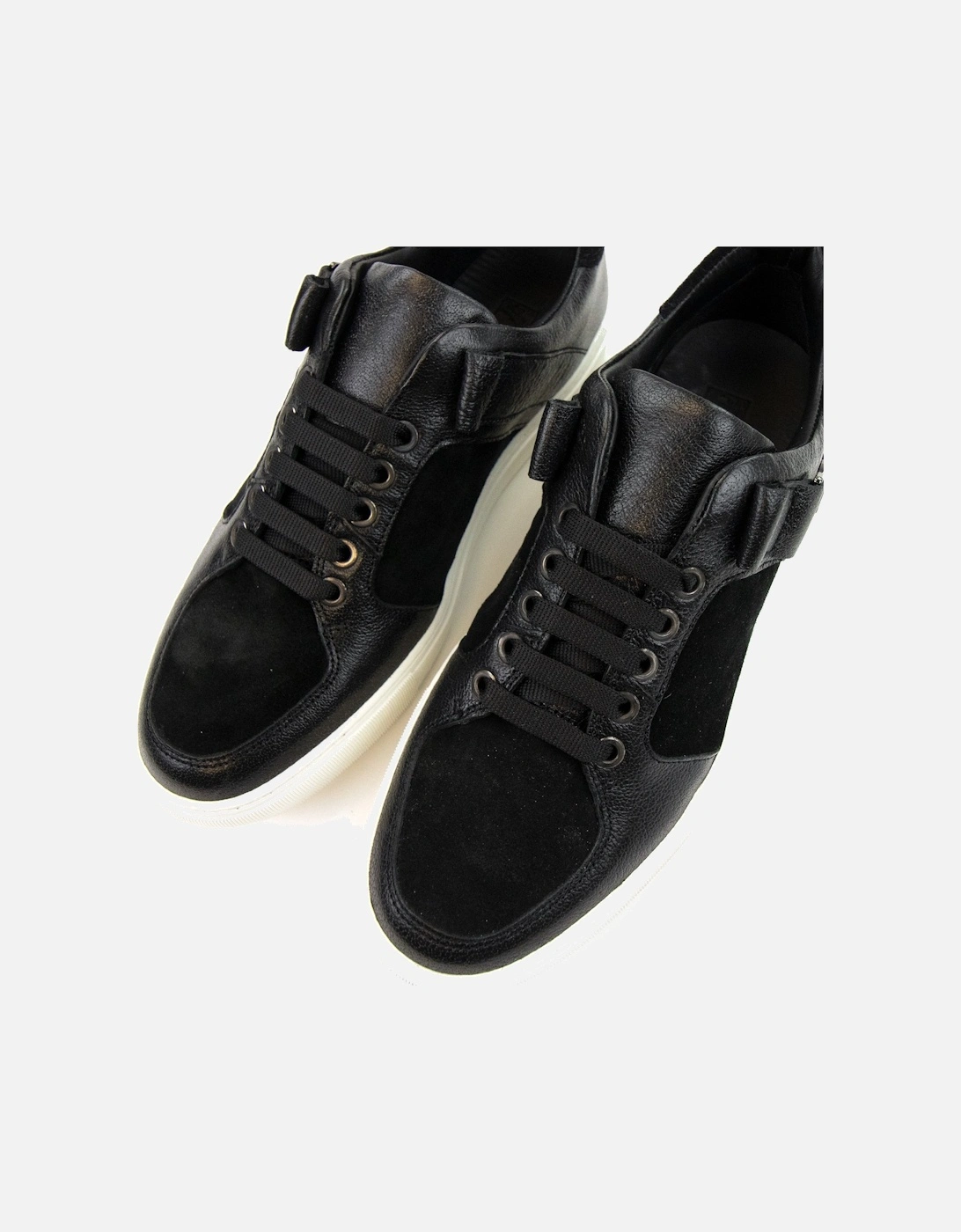 Leather & Suede Sneakers Black/white